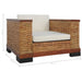 Fauteuil met kussens natuurlijk rattan bruin