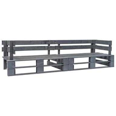 Tuinbank 2-Zits Pallet Hout Grijs 1