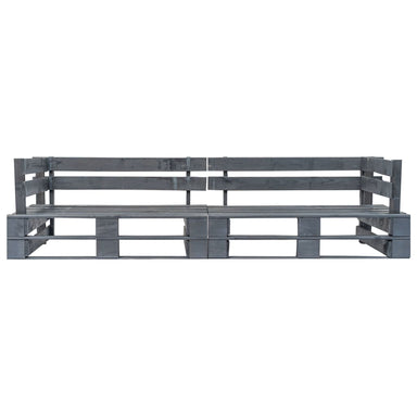 Tuinbank 2-Zits Pallet Hout Grijs 1