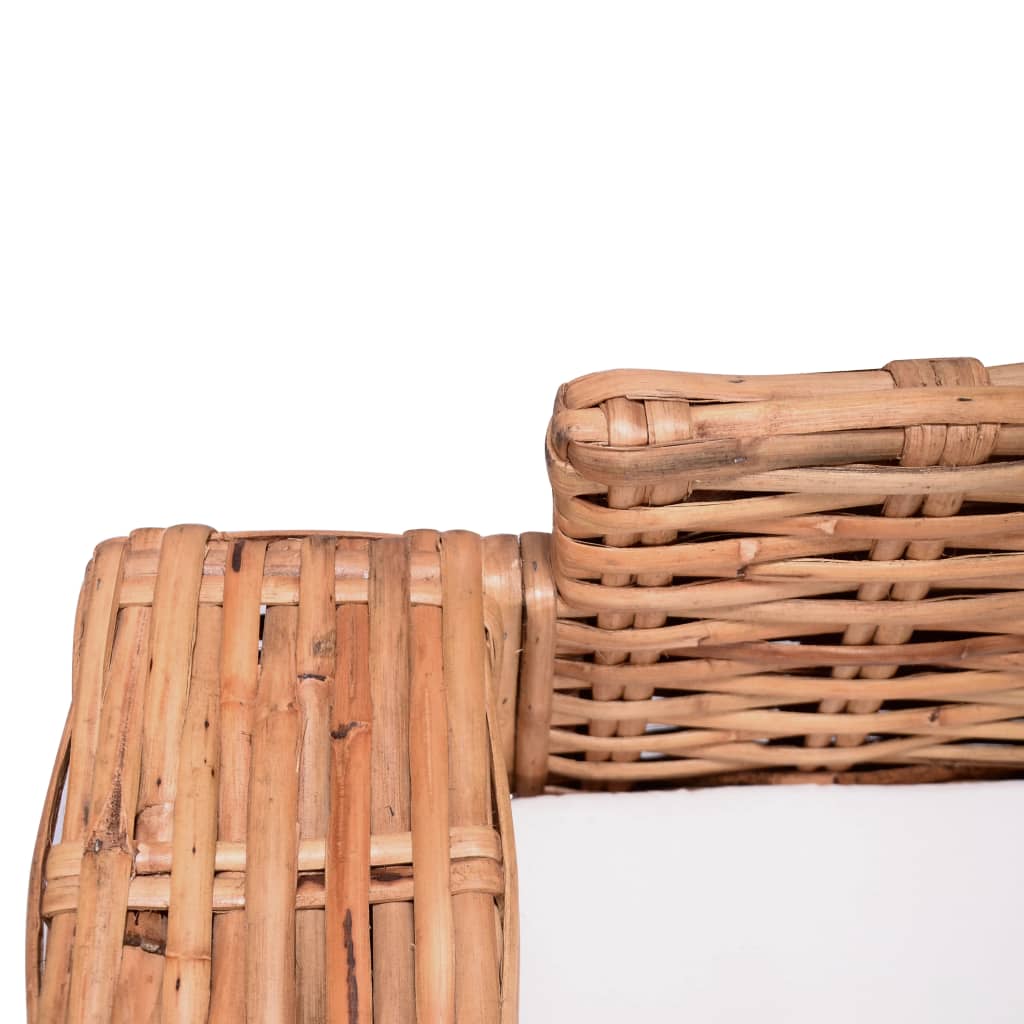 Tuinbank 3-zits natuurlijk rattan