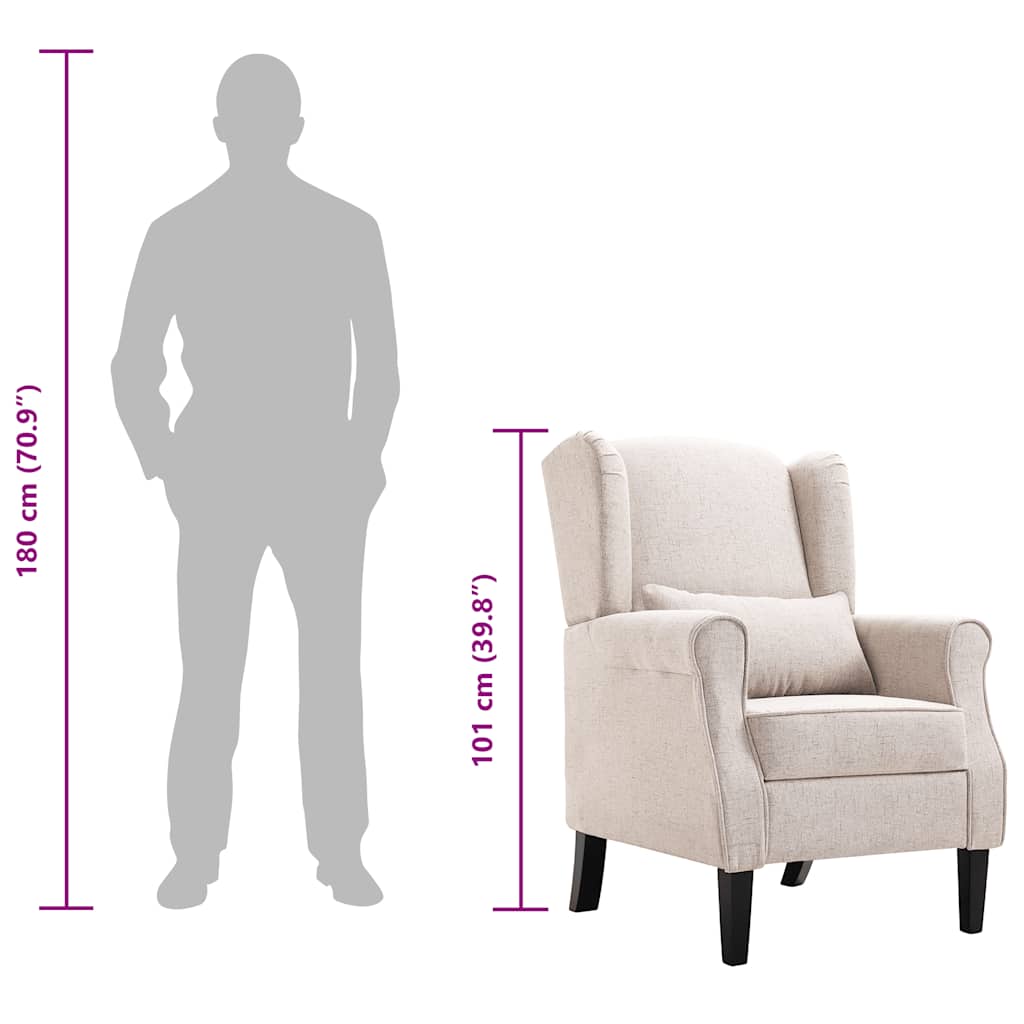 Fauteuil stof beige