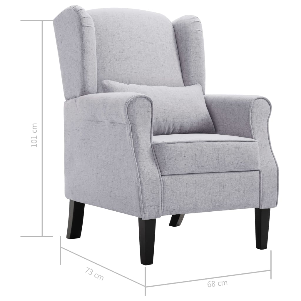 Fauteuil stof lichtgrijs