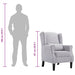 Fauteuil stof lichtgrijs