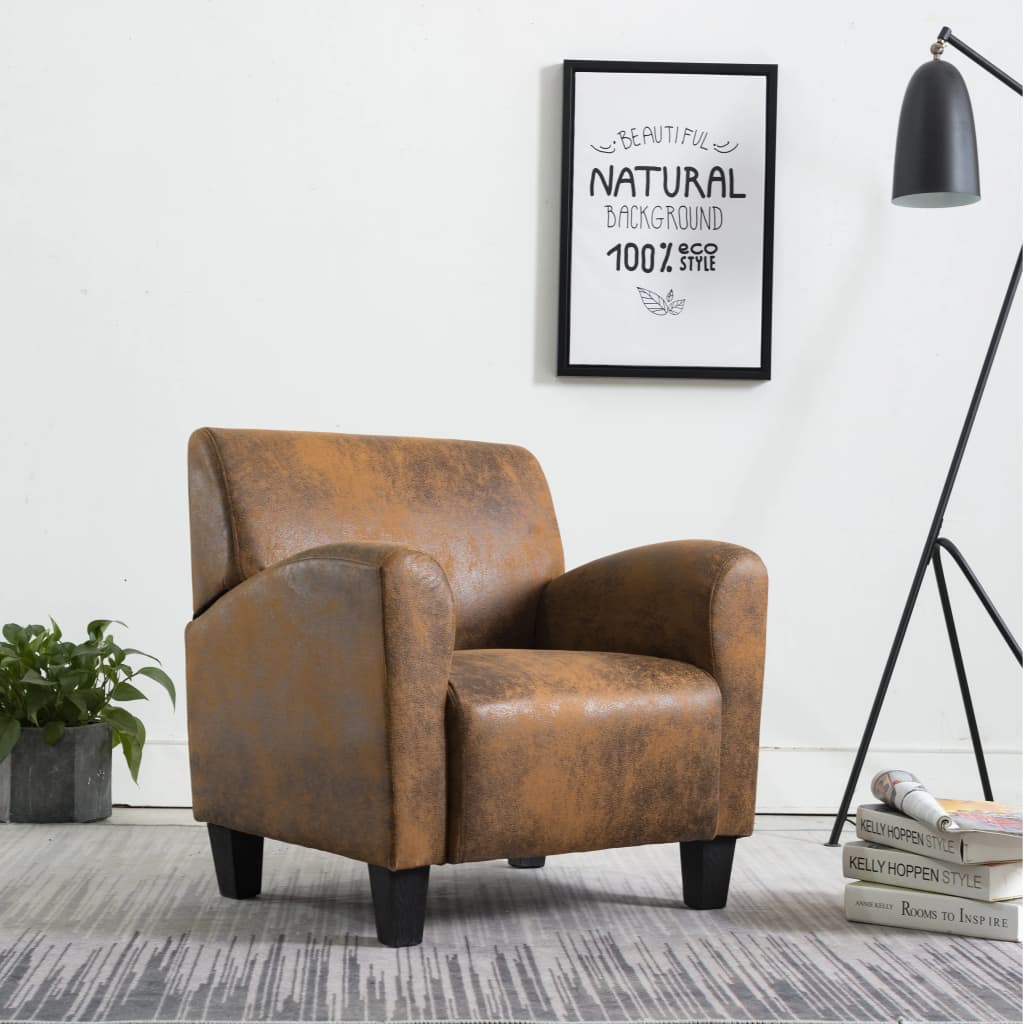Fauteuil Bruin 70x69x72 cm Kunstsuède