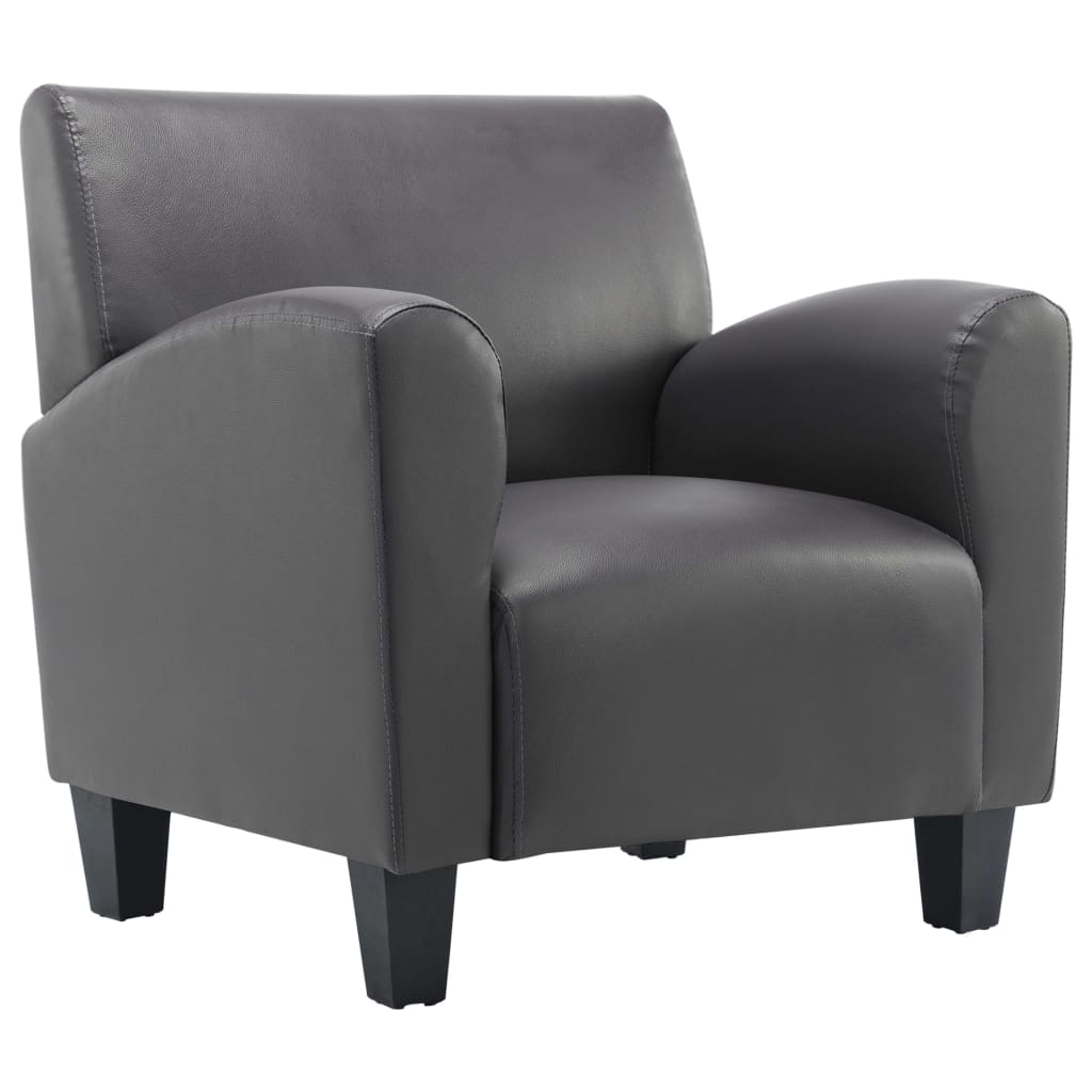 Fauteuil kunstleer grijs