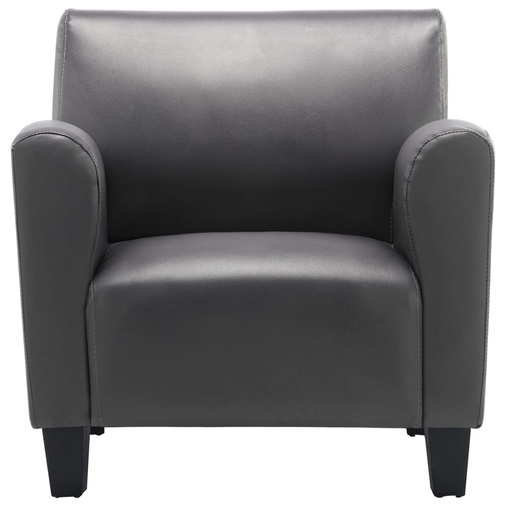 Fauteuil kunstleer grijs