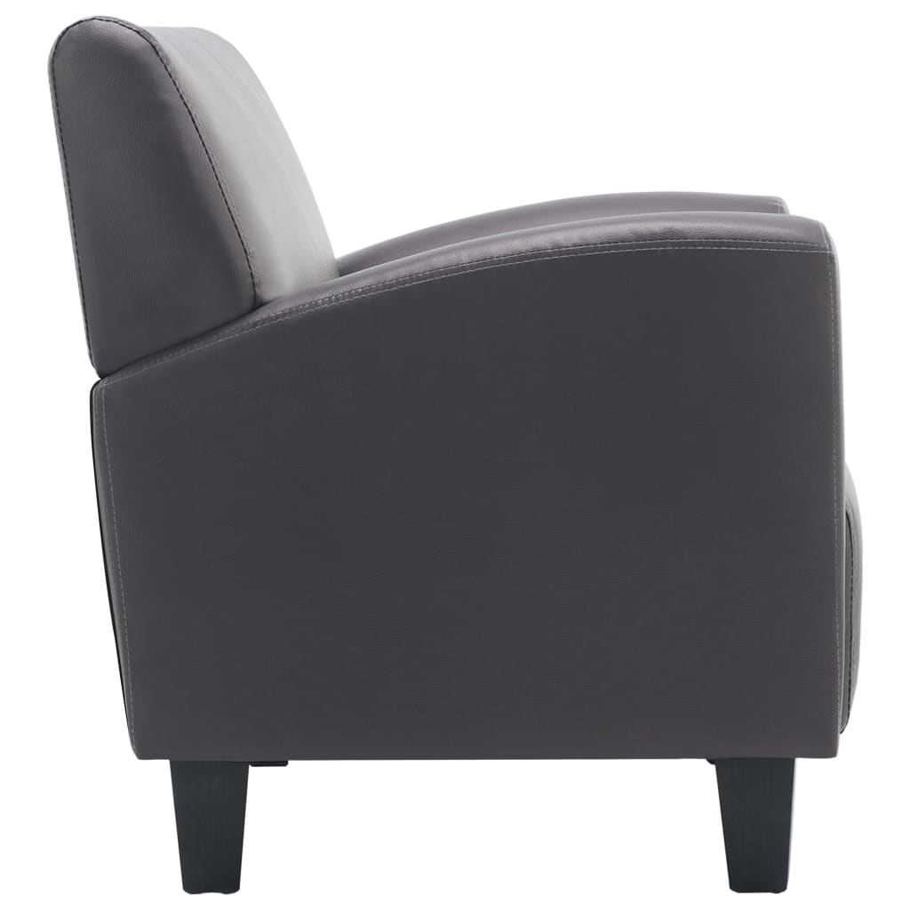 Fauteuil kunstleer grijs