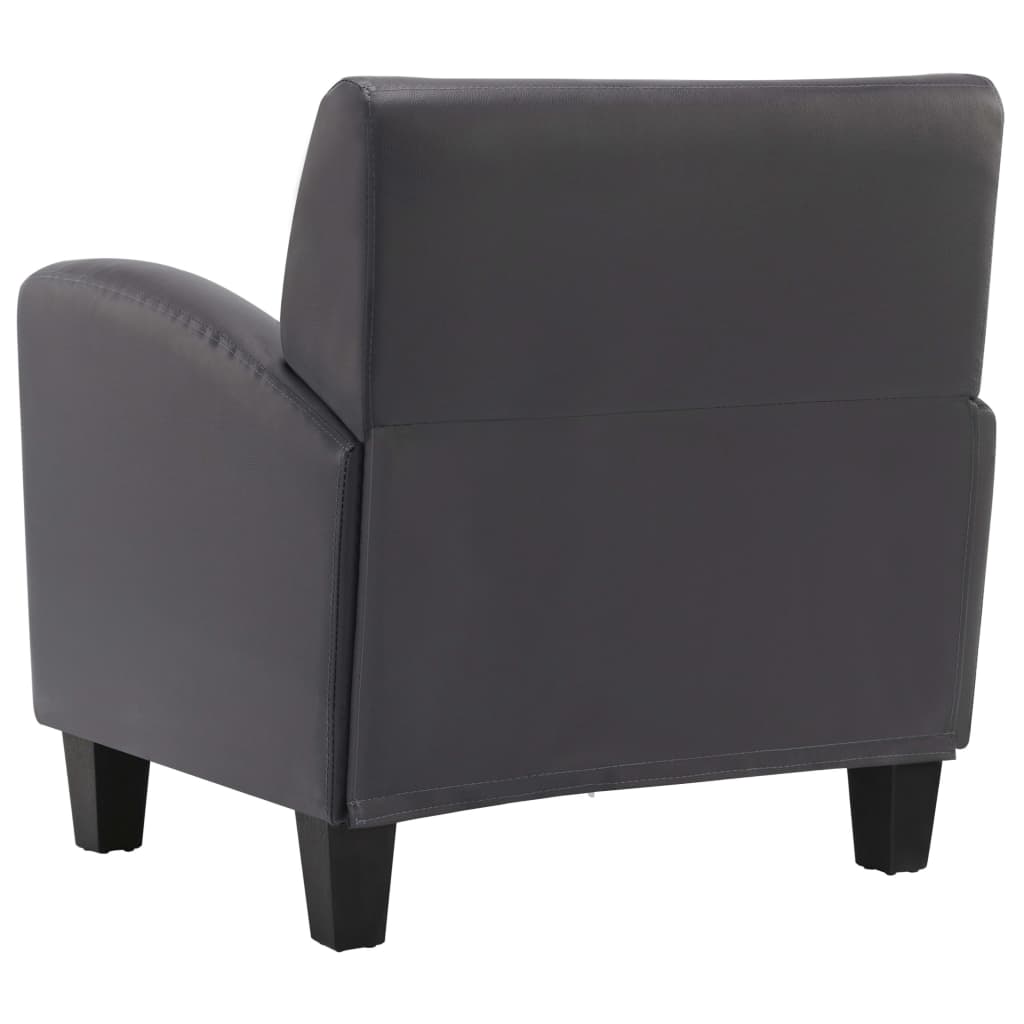 Fauteuil kunstleer grijs