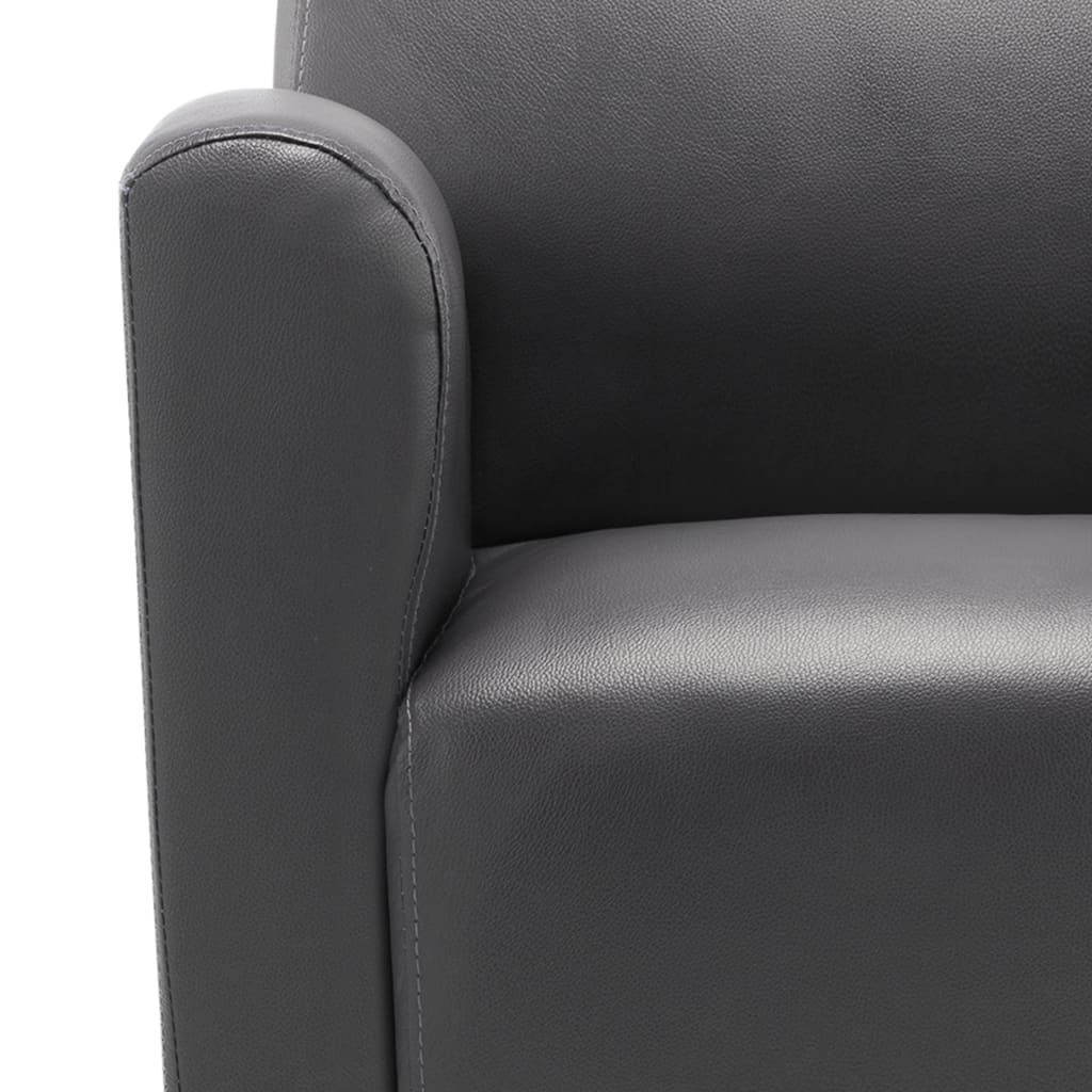 Fauteuil kunstleer grijs