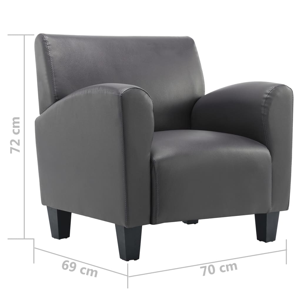 Fauteuil kunstleer grijs