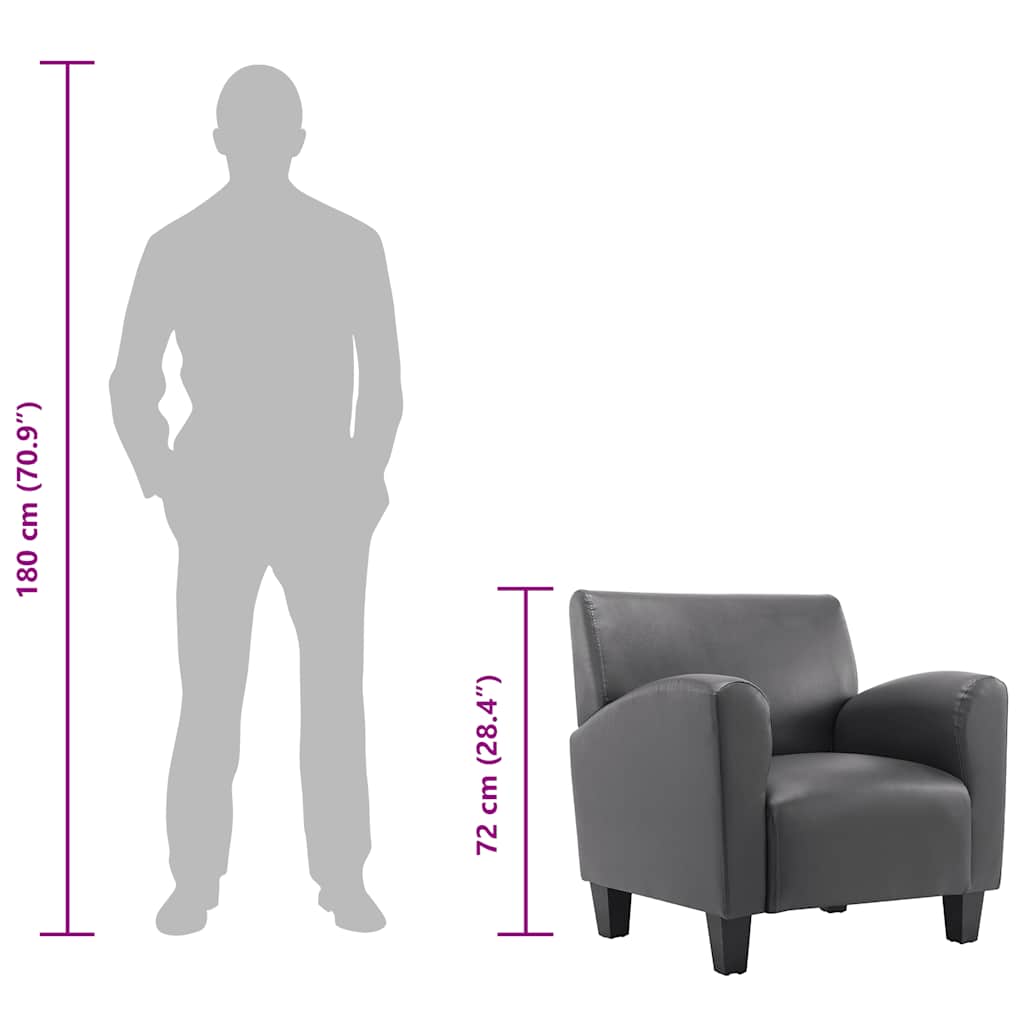Fauteuil kunstleer grijs