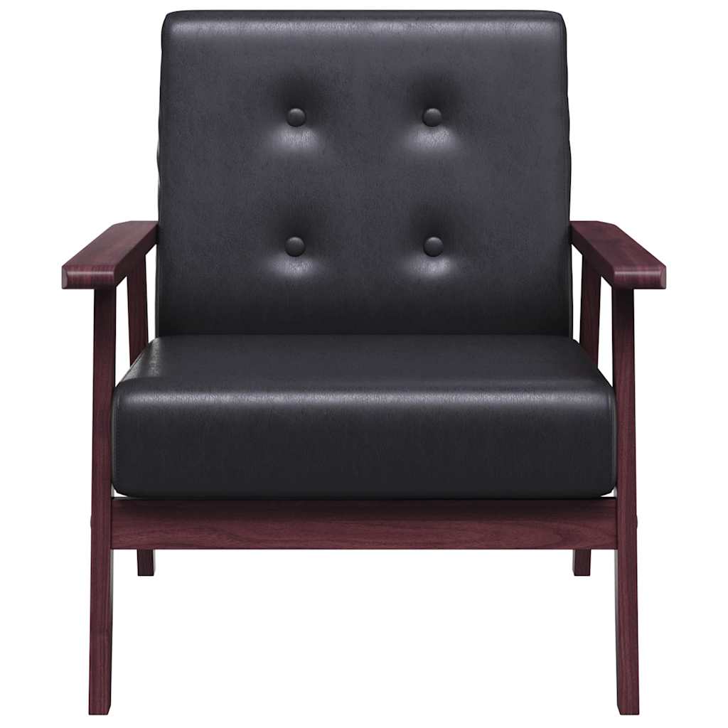 Fauteuil kunstleer zwart