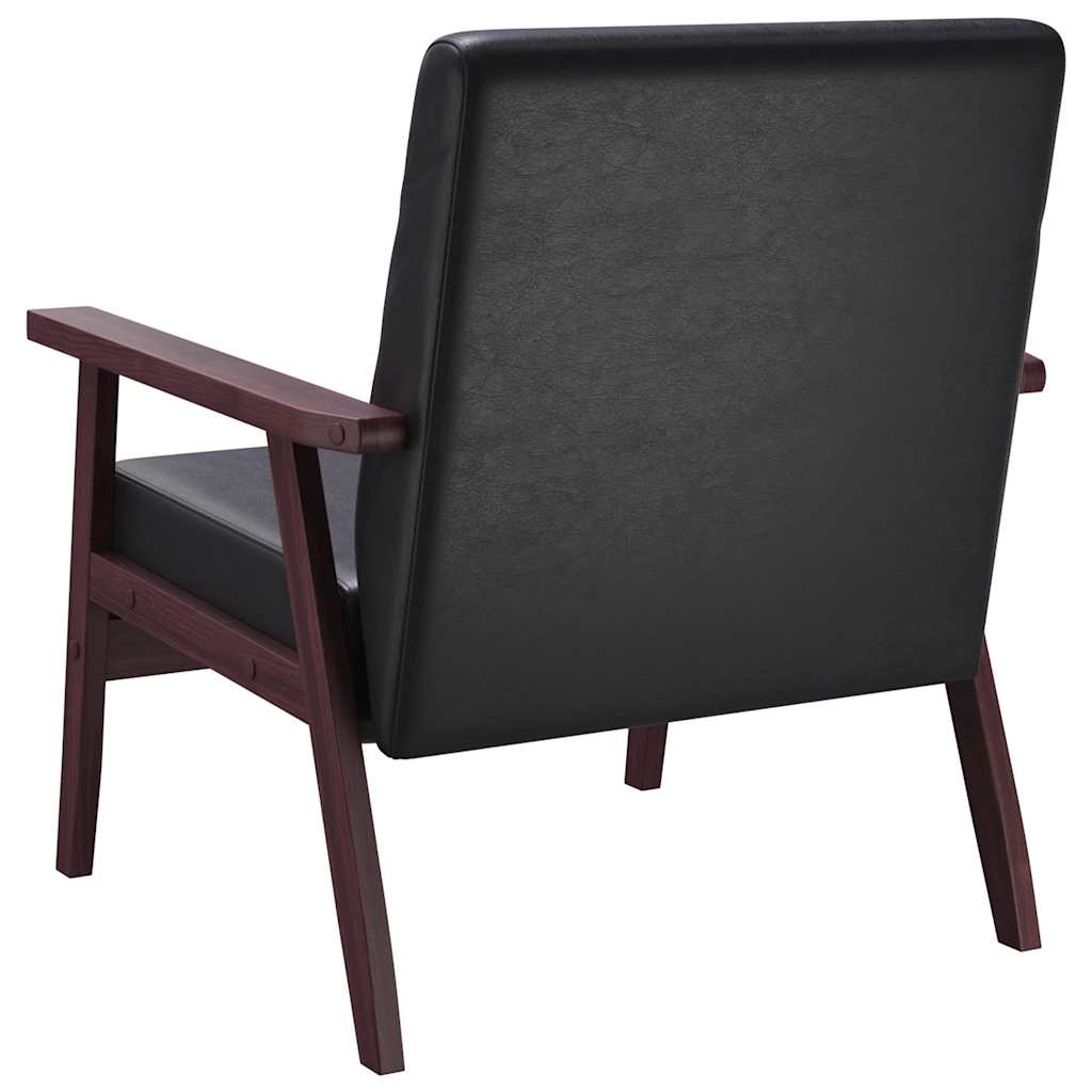 Fauteuil kunstleer zwart