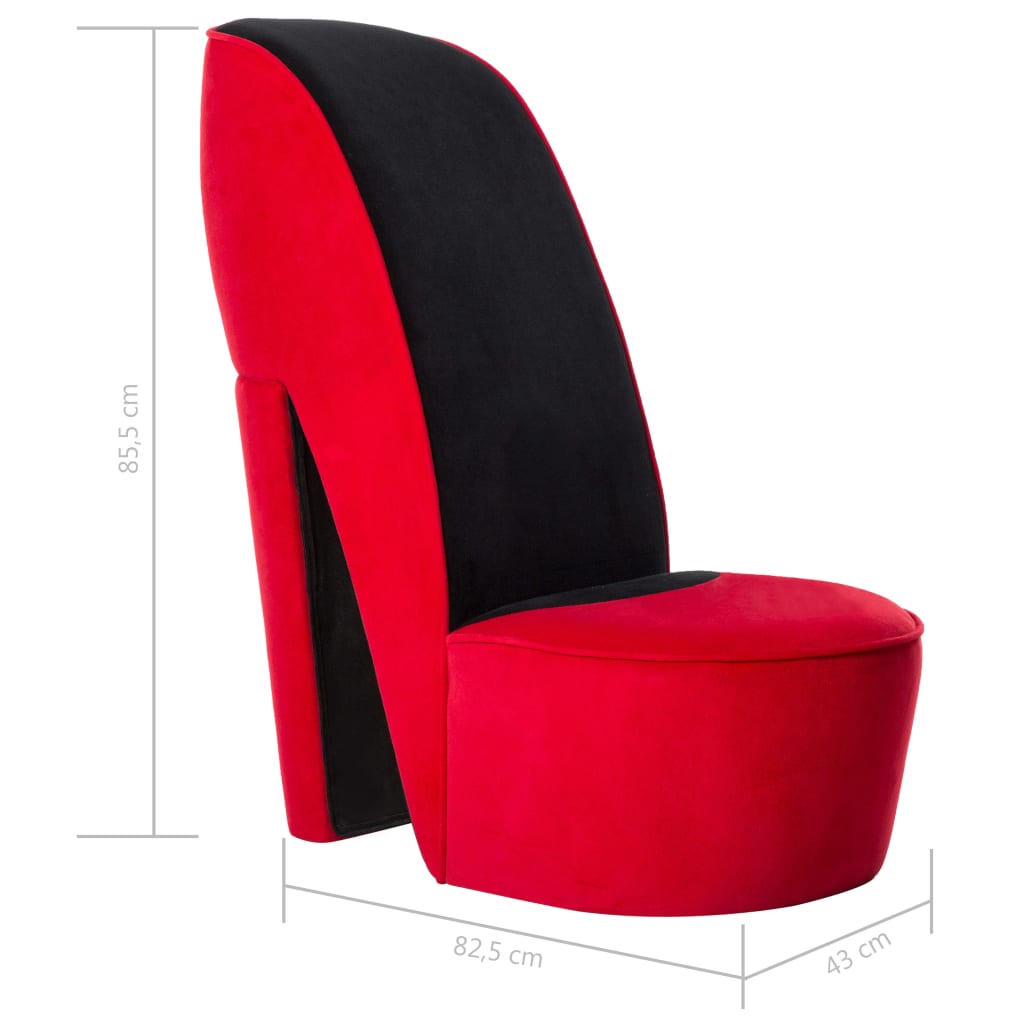 Hakstoel fluweel rood