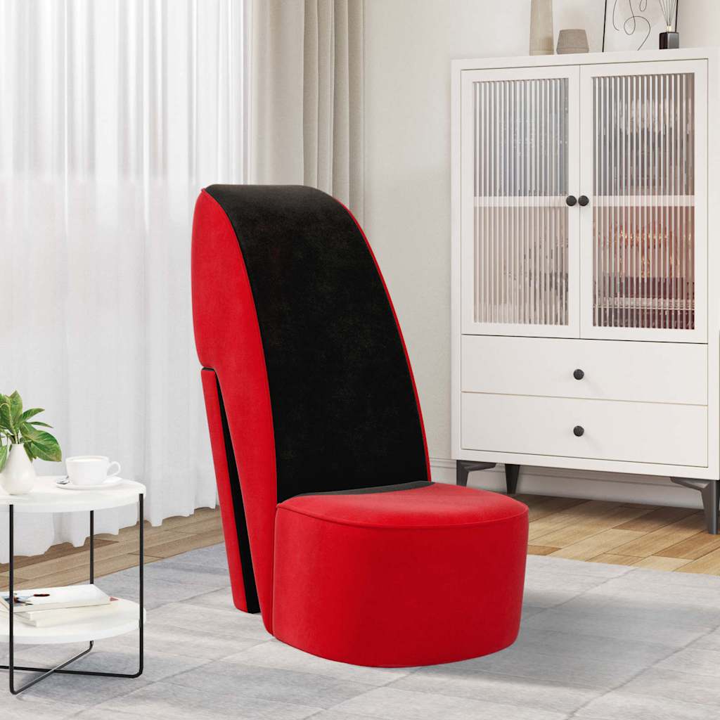 Hakstoel fluweel rood