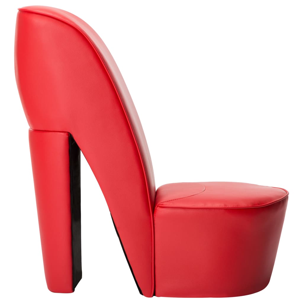 Hakstoel kunstleer rood