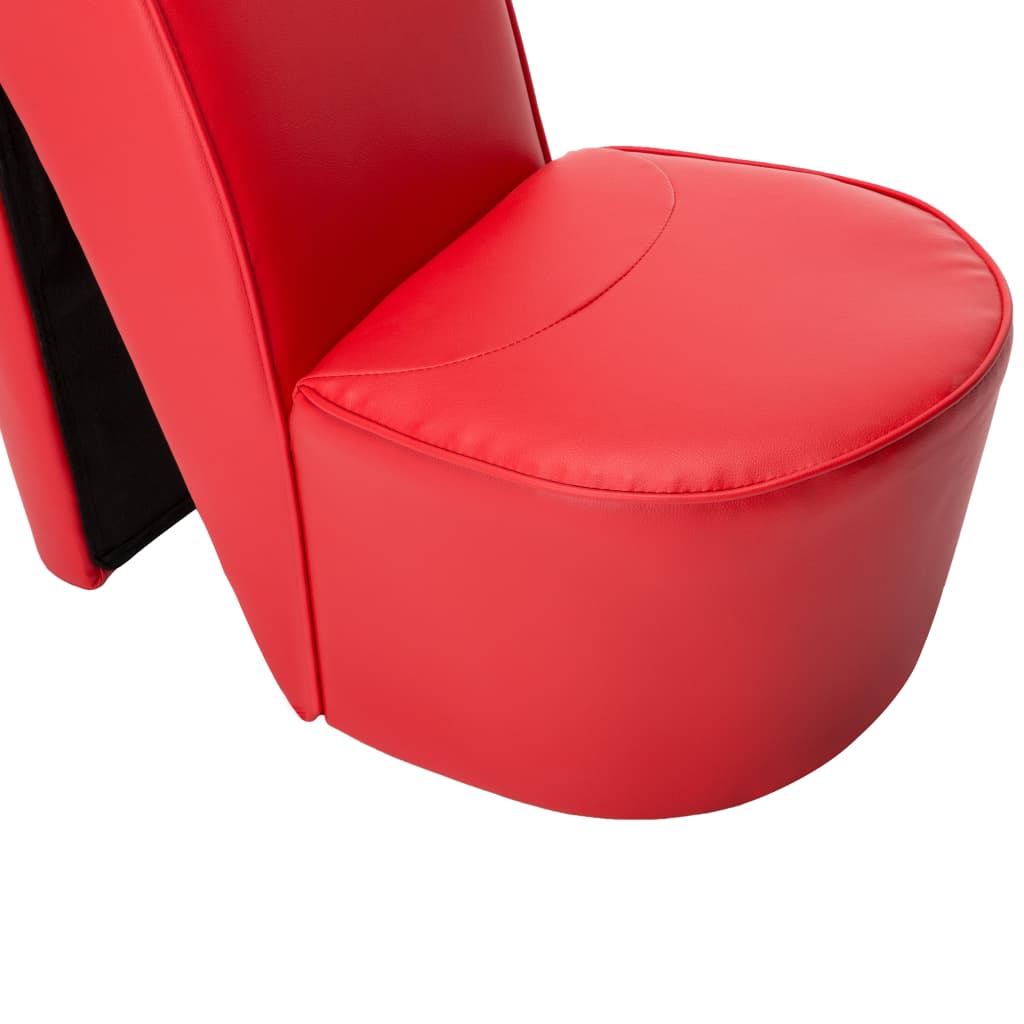 Hakstoel kunstleer rood