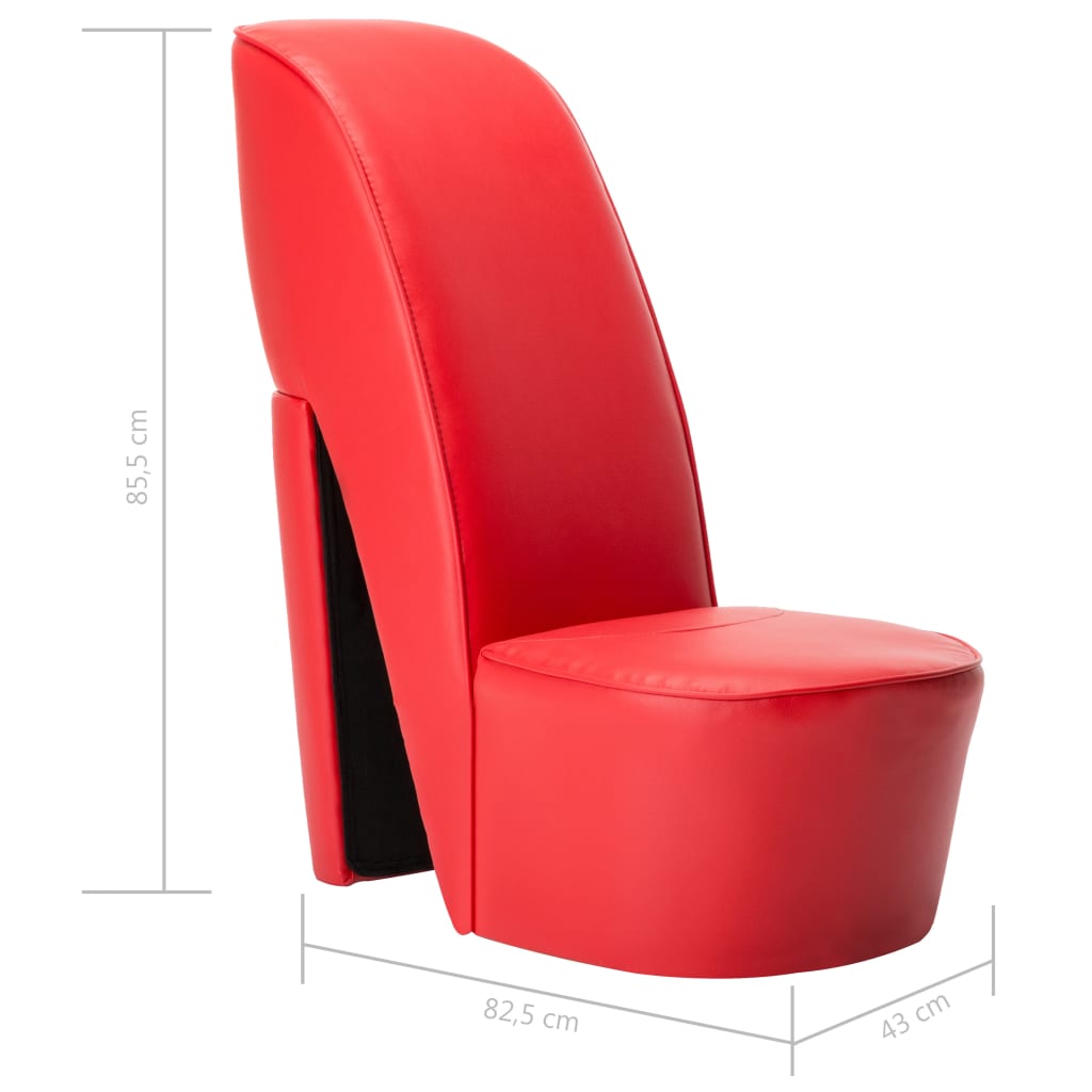 Hakstoel kunstleer rood