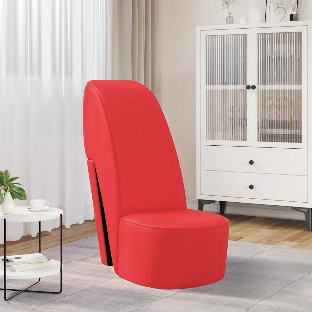 Hakstoel kunstleer rood