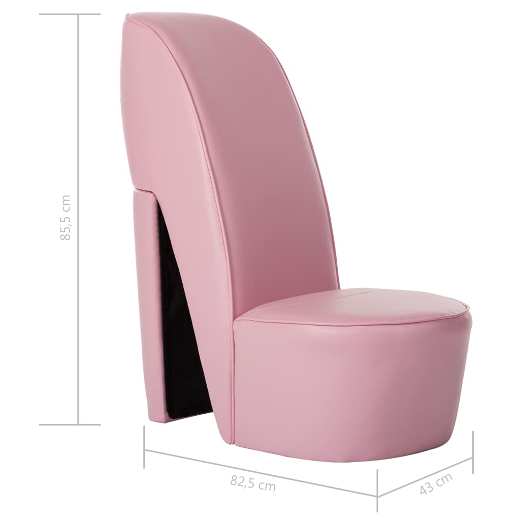 Hakstoel kunstleer roze