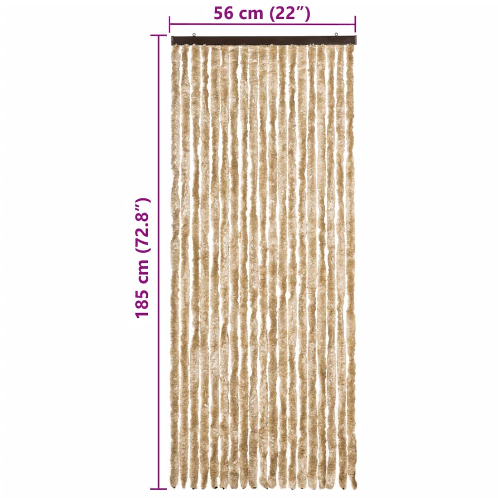 Vliegengordijn 56x185 cm chenille beige