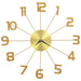 Wandklok 50 cm metaal goudkleurig