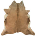 Vloerkleed 150x170 cm echte runderhuid bruin en wit