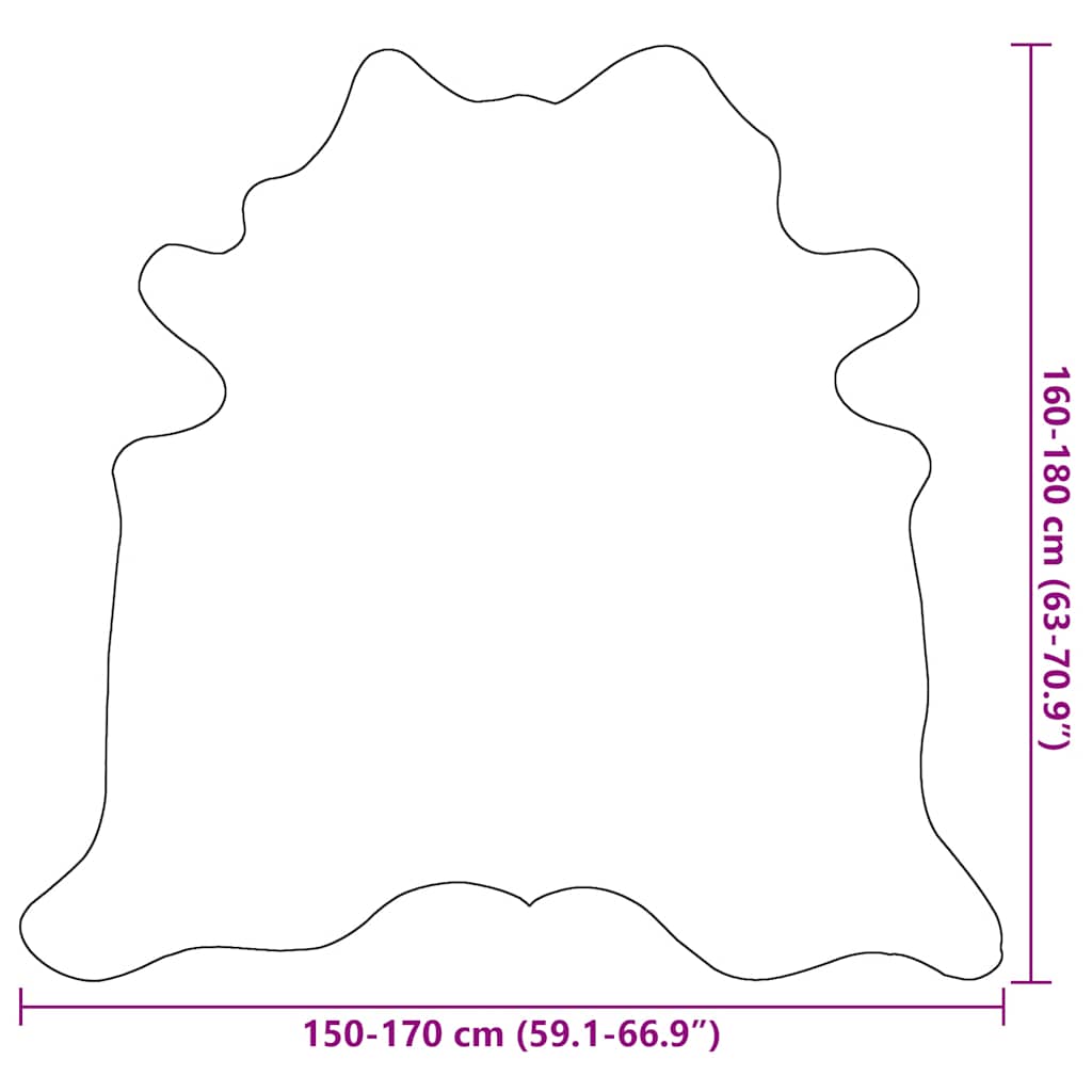 Vloerkleed 150x170 cm echte runderhuid bruin en wit