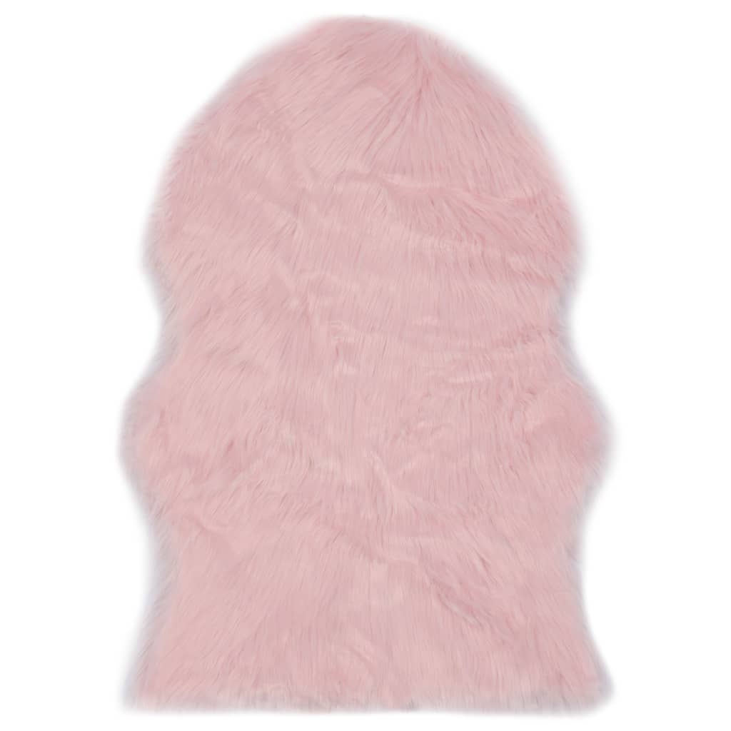 Vloerkleed 60x90 cm kunstschapenvacht roze