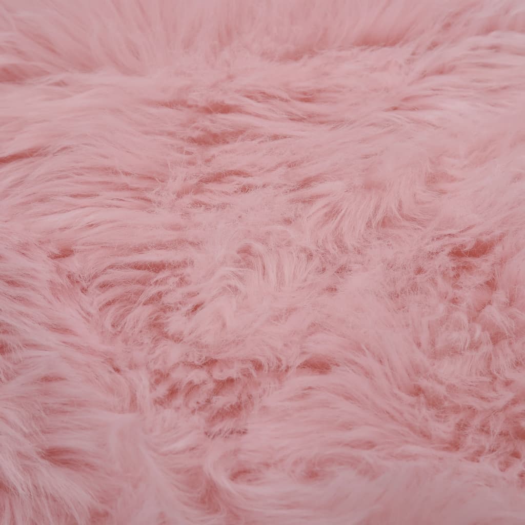 Vloerkleed 60x90 cm kunstschapenvacht roze