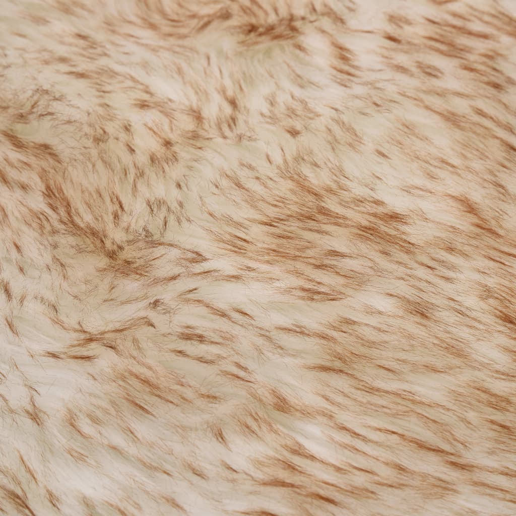 Vloerkleed 60x90 cm kunstschapenvacht gemêleerd bruin