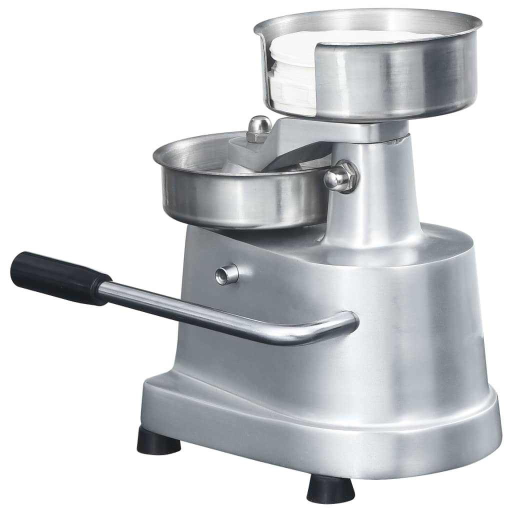 Hamburgerpersmachine met 500 scheidingsbladen 10 cm aluminium