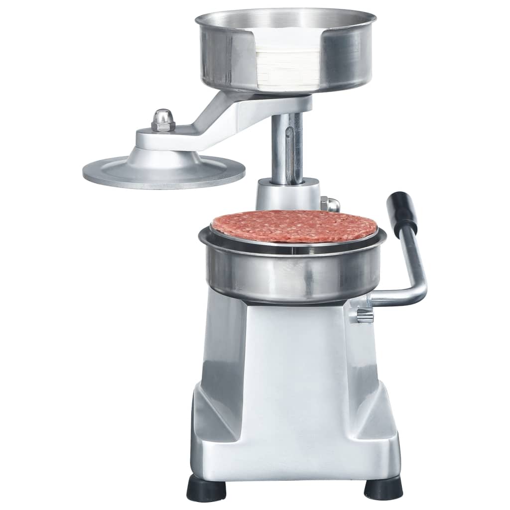 Hamburgerpersmachine met 500 scheidingsbladen 10 cm aluminium