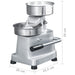 Hamburgerpersmachine met 500 scheidingsbladen 10 cm aluminium