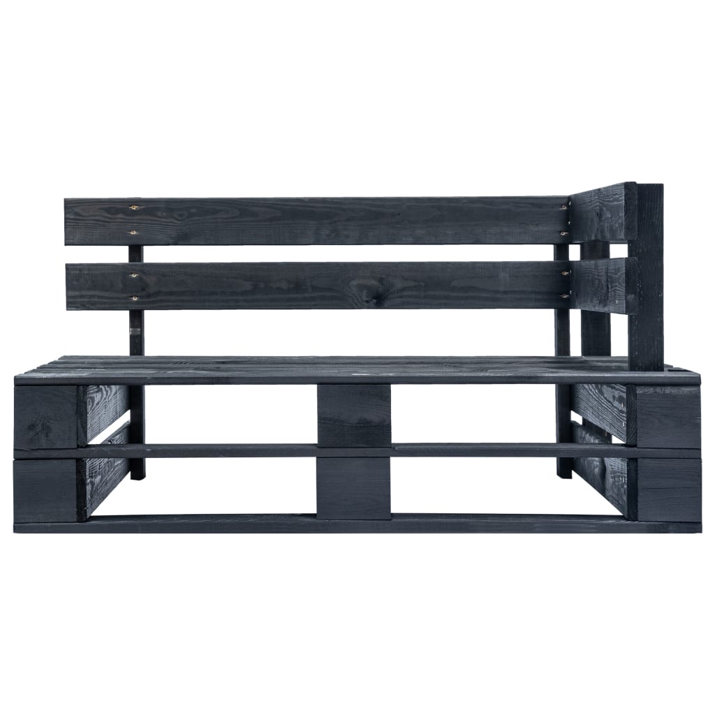 Tuinhoekbank Pallet Hout Zwart 1
