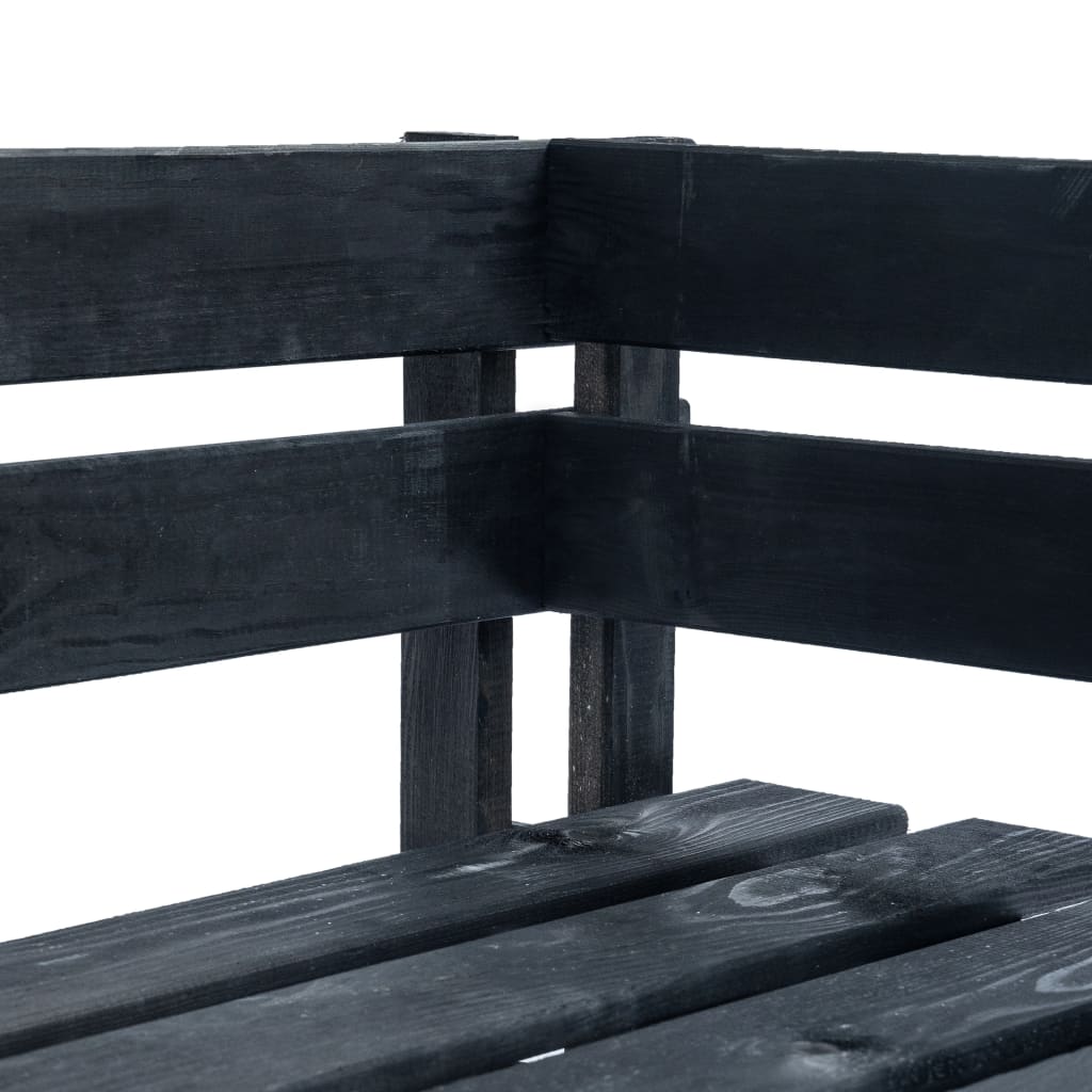 Tuinhoekbank Pallet Hout Zwart 1