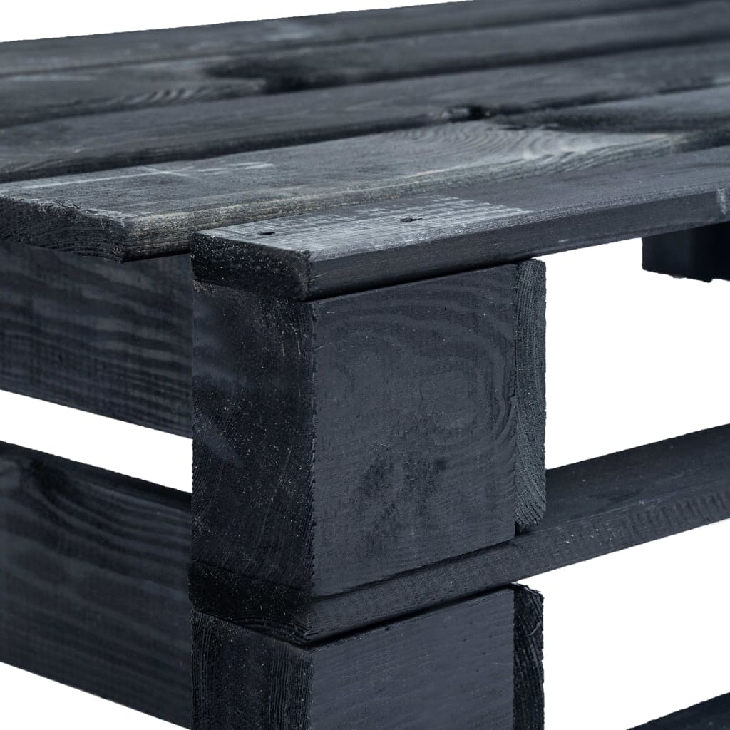 Tuinhoekbank Pallet Hout Zwart 1