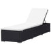 Ligbedden met kussens 2 st poly rattan zwart