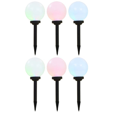 Solarlampen 6 st LED rond 20 cm RGB