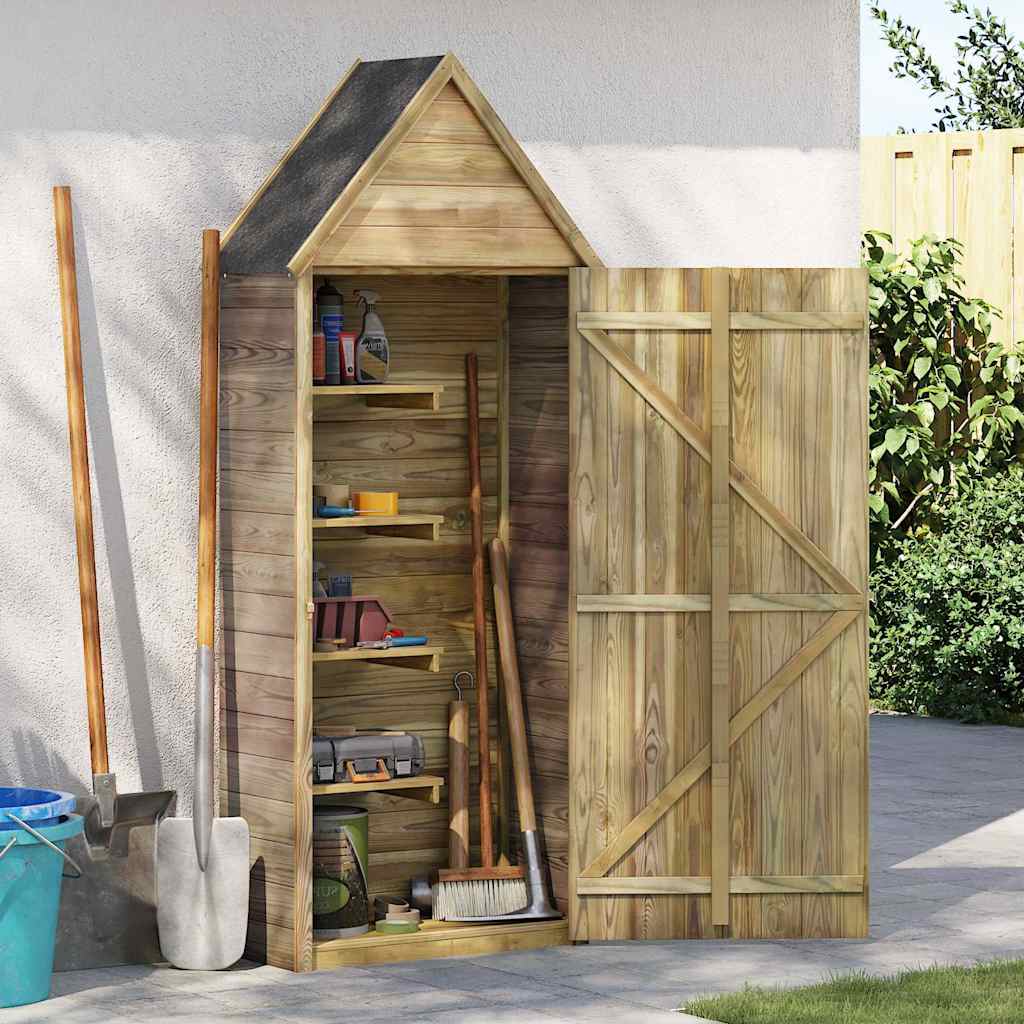 Tuinschuur met deur 69,5x32x178 cm geïmpregneerd grenenhout