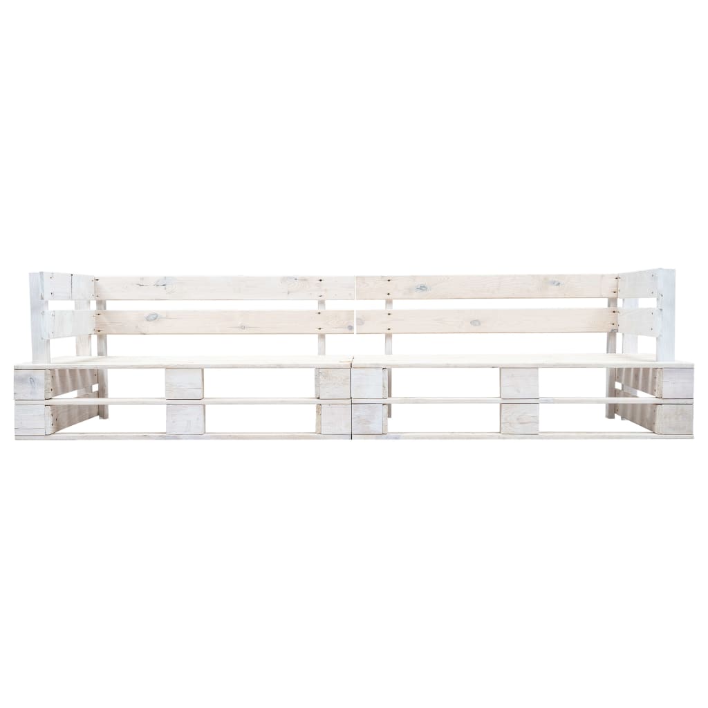 Tuinbank 2-zits pallet hout wit