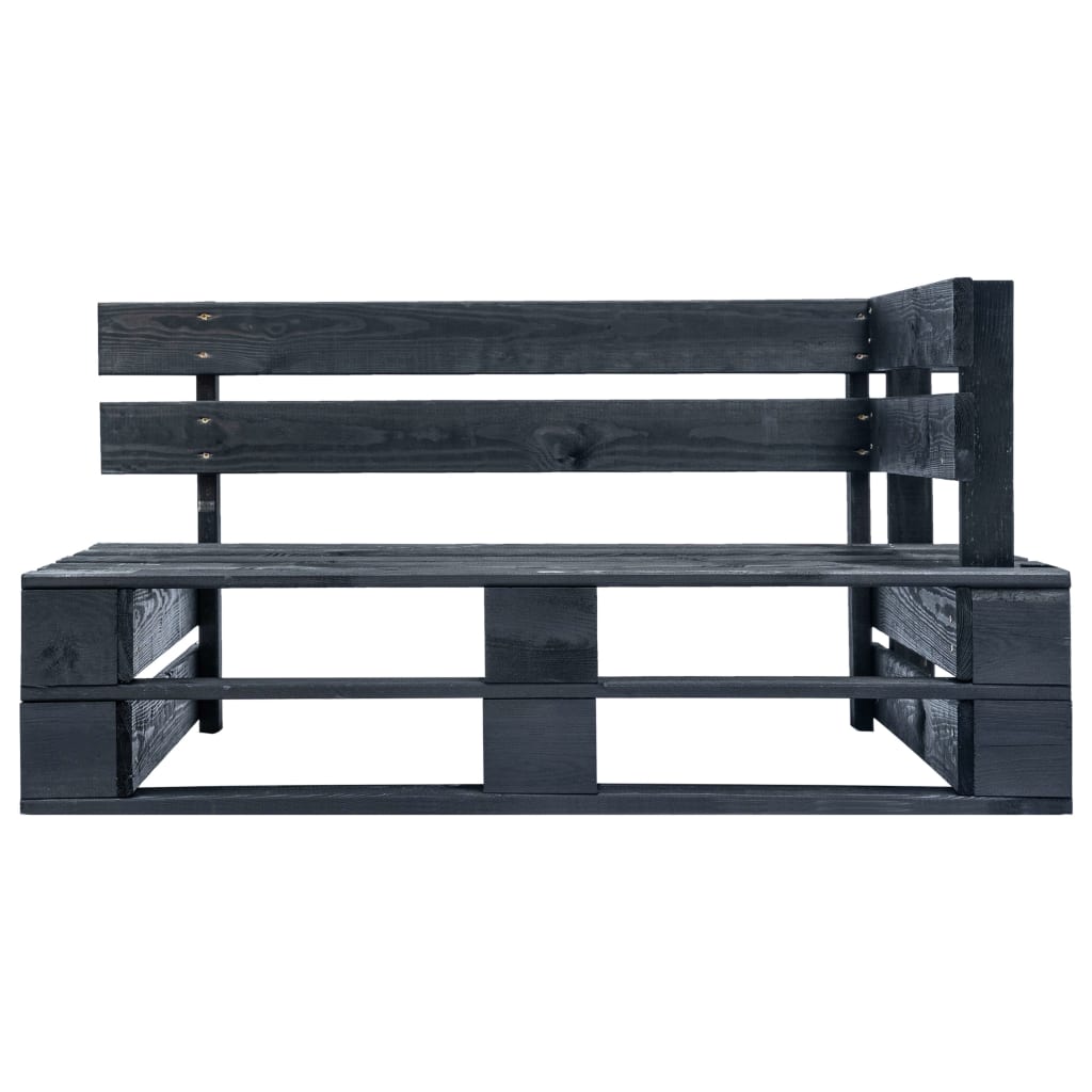 Tuinbank pallet met grijze kussens grenenhout