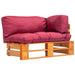 Tuinbank met rode kussens pallet grenenhout