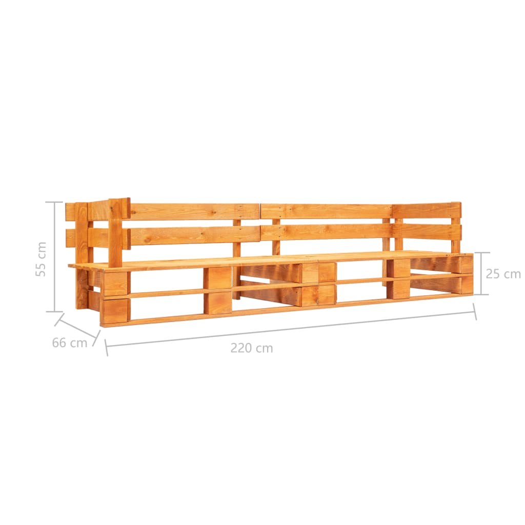 Tuinbank 2-Zits Pallet Hout Honingbruin 1