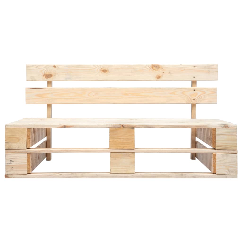 Tuinbank pallet met grijze kussens grenenhout