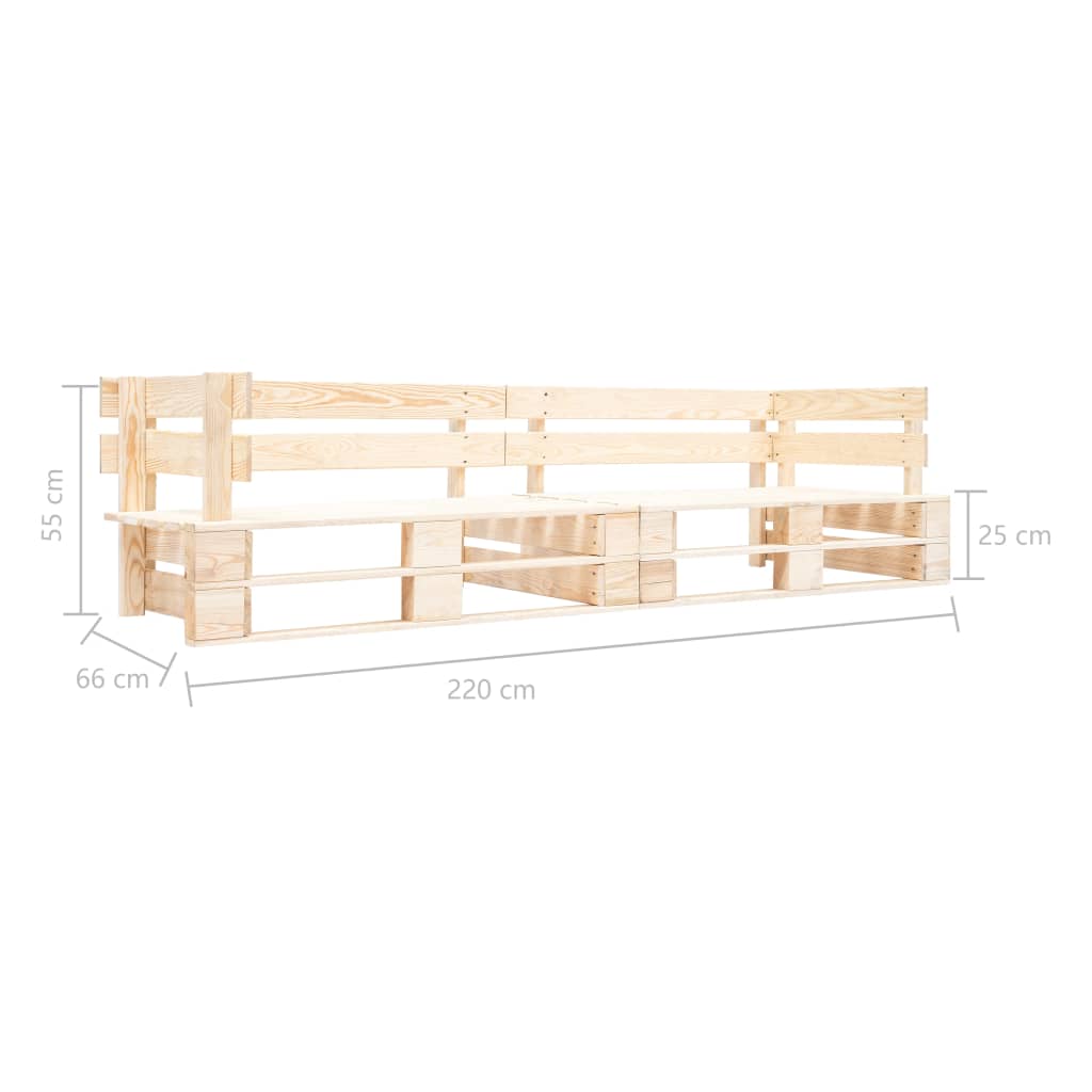 Tuinbank 2-zits pallet hout naturel