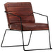 Fauteuil echt leer donkerbruin