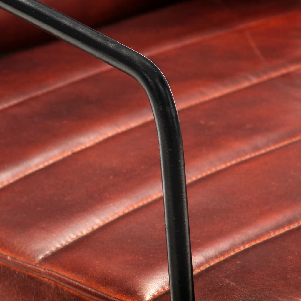 Fauteuil echt leer donkerbruin