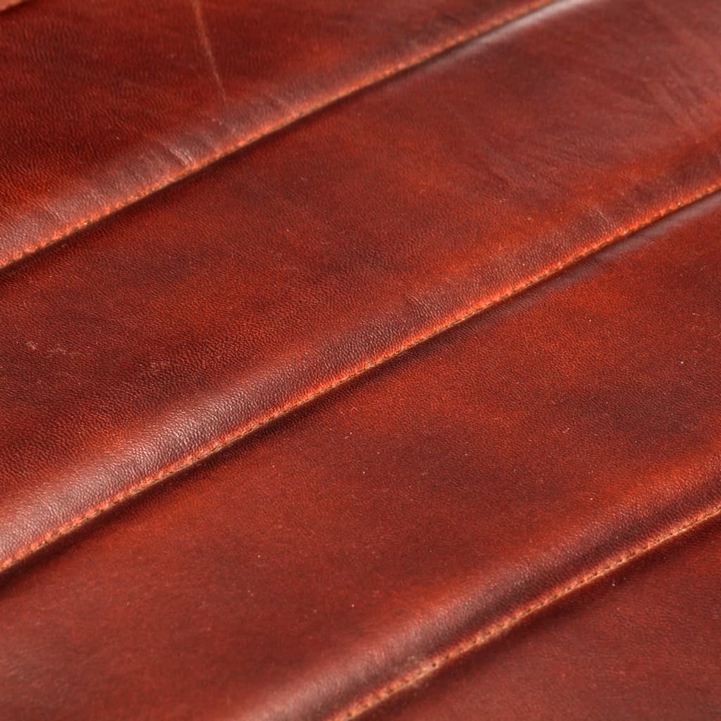 Fauteuil echt leer donkerbruin