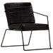 Fauteuil echt leer zwart
